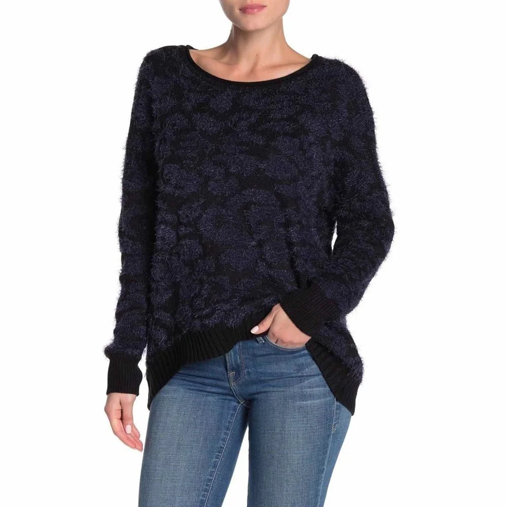 NWT 14th & Union • Fuzzy Jacquard Knit Sweater